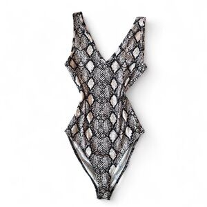 Stylish Snakeskin Print Gianni Bini One Piece Bodysuit